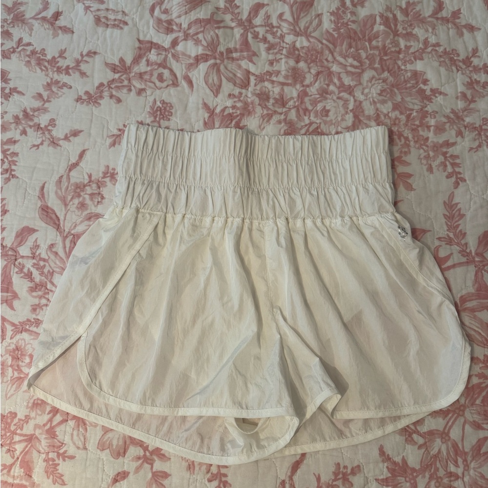 FP Movement, The Way Home Athletic Shorts, Optic White Elastic Waist!